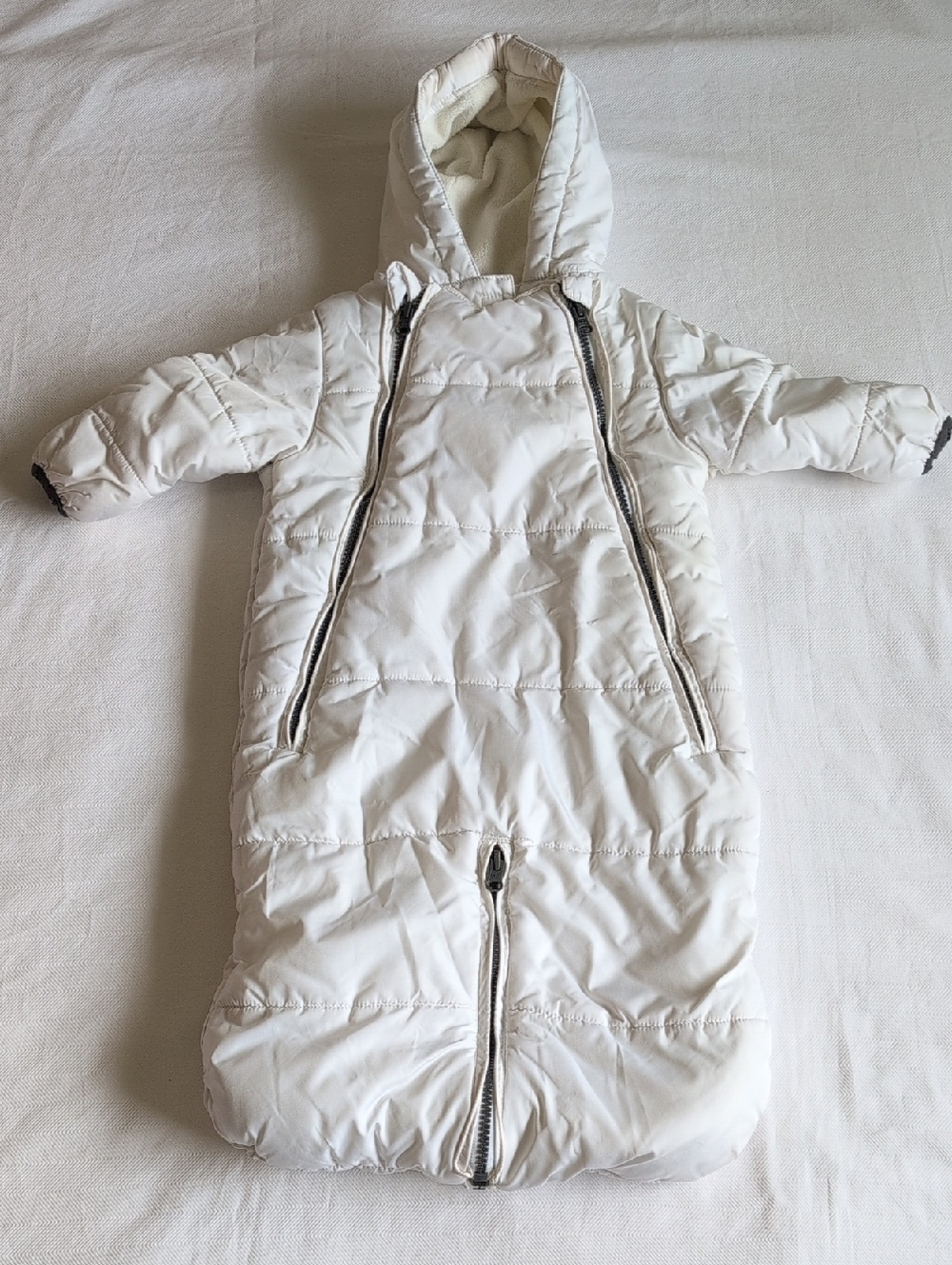 joe fresh 2 in 1 puffer snowsuit & bunting bag fleece-lined 6-12 months baby